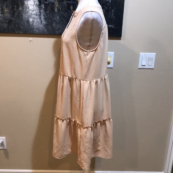 Lucky Brand Pullover Tiered Ruffle Sleeveless V-Neck Dress-Size M - Picture 4 of 12